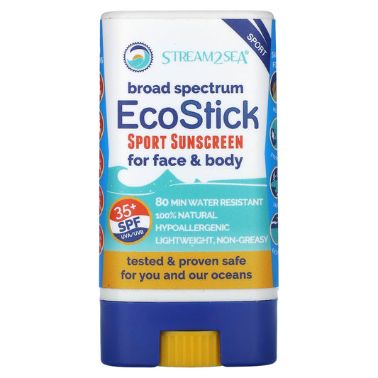 Stream2Sea, EcoStick Sport Sunscreen, SPF 35+, 0.5 oz (14 g)