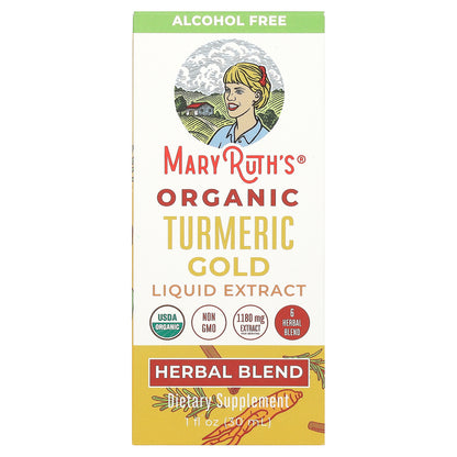 MaryRuth's, Organic Turmeric Gold Liquid Extract, Alcohol Free, 1,180 mg, 1 fl oz (30 ml)