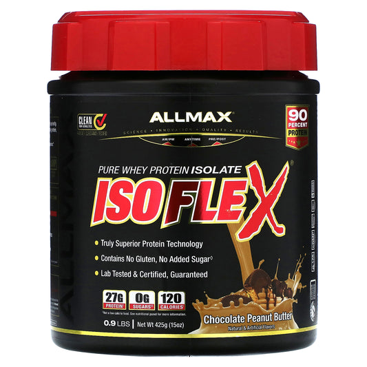 ALLMAX, ISOFLEX®, Pure Whey Protein Isolate, Chocolate Peanut Butter, 0.9 lbs (425 g)