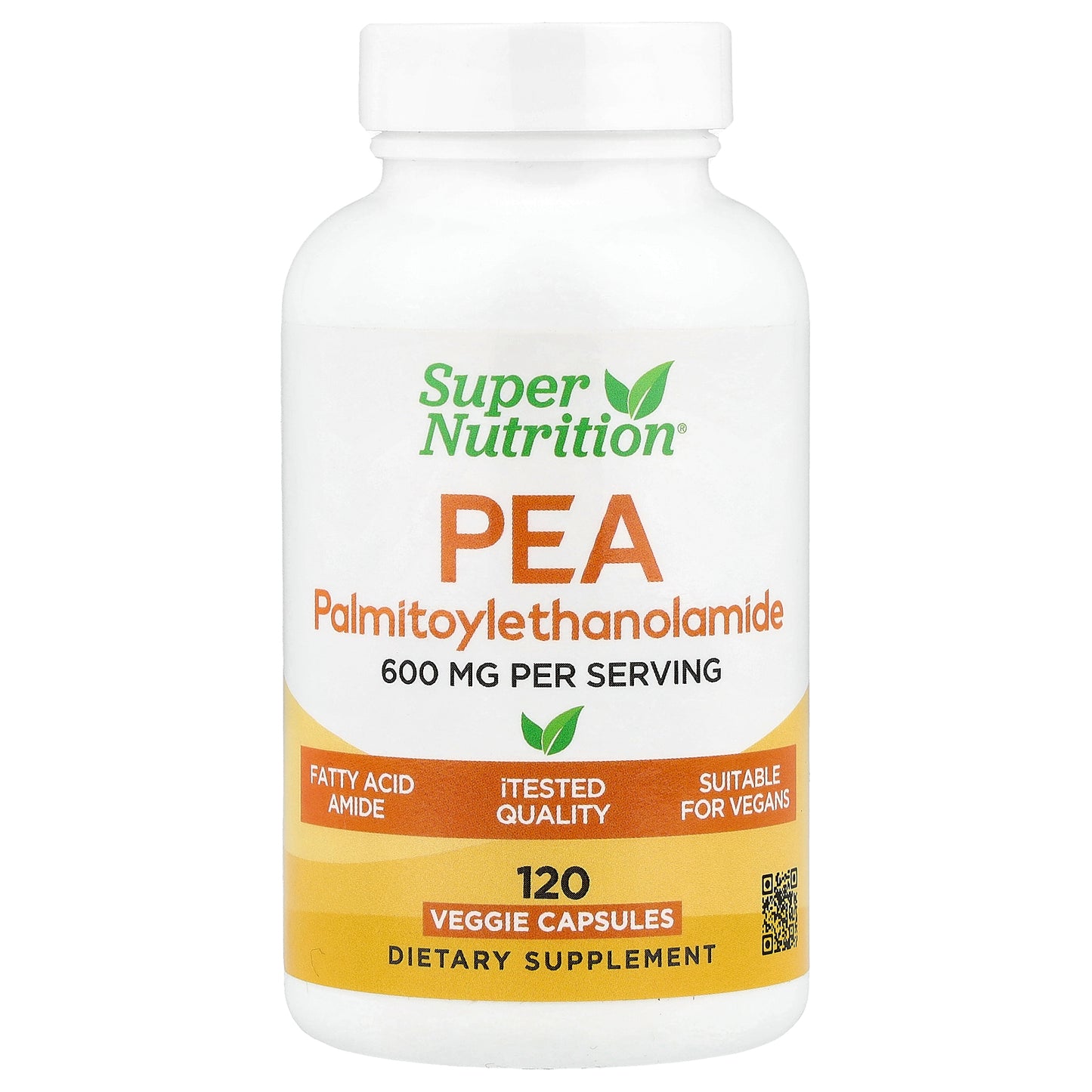 Super Nutrition, PEA (Palmitoylethanolamide), 120 Veggie Capsules (300 mg per Capsule)