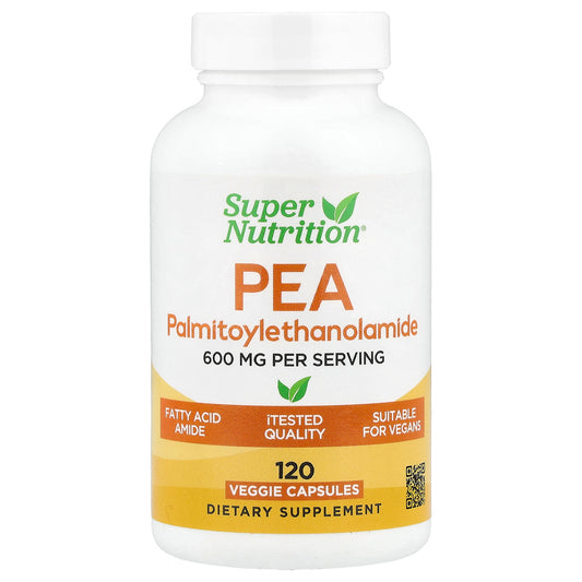 Super Nutrition, PEA (Palmitoylethanolamide), 120 Veggie Capsules (300 mg per Capsule)