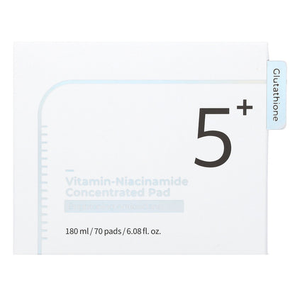 Numbuzin, No.5 Vitamin-Niacinamide Concentrated Pad , 70 Pads, 6.08 fl oz (180 ml)