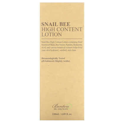 Benton, Snail Bee High Content Lotion, 4.05 fl oz (120 ml)