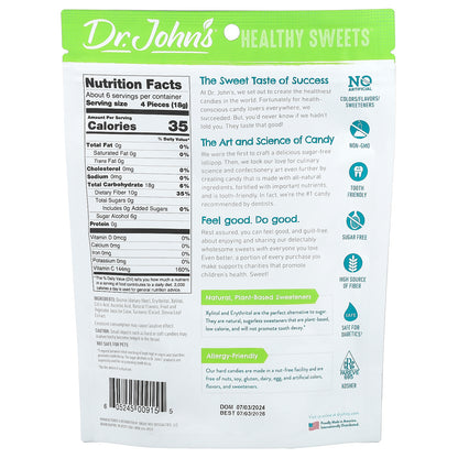 Dr. John's Healthy Sweets, Lemon Hard Candy, + Fiber & Vitamin C, Sugar Free, 3.85 oz (109 g)
