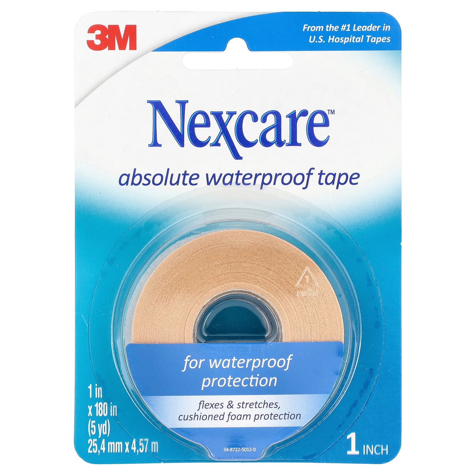 Nexcare, Absolute Waterproof Tape, Medium Hold, 180 in (5 yd)