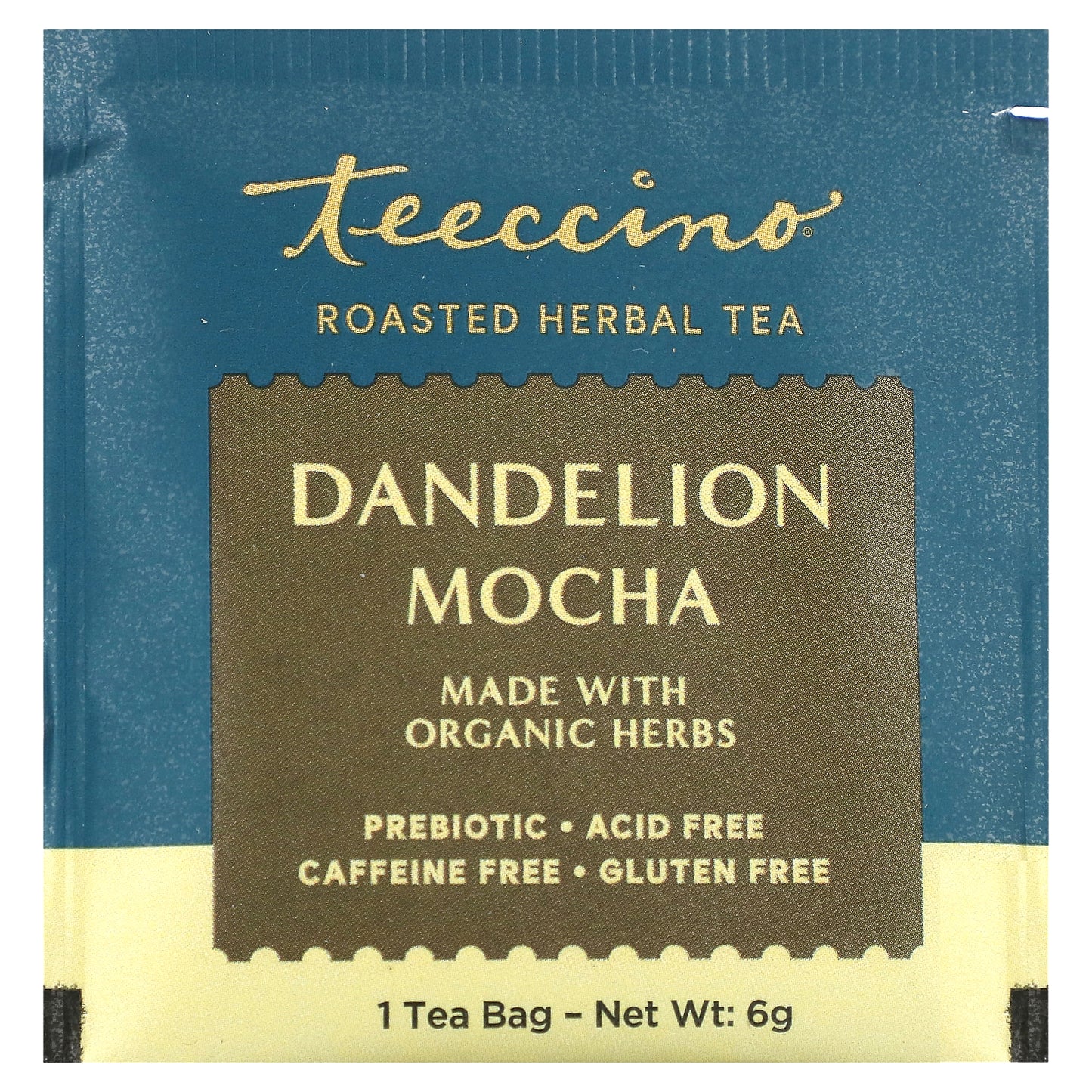 Teeccino, Roasted Herbal Tea, Dandelion Mocha, Caffeine Free, 25 Tea Bags, 5.3 oz (150 g)