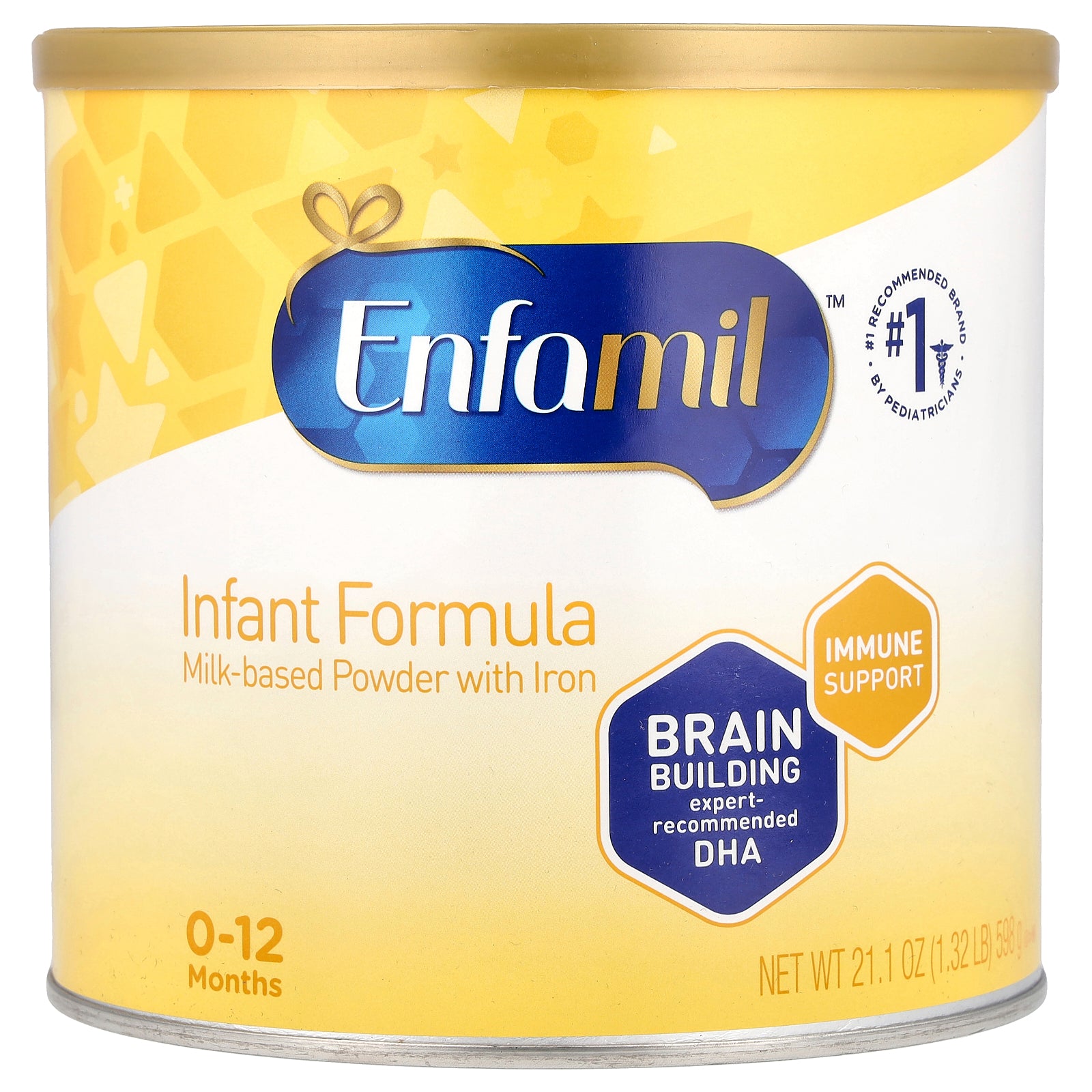Enfamil, Infant Formula, Milk-Based Powder With Iron, 0-12 Months, 21.1 oz (598 g)