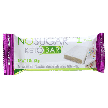 No Sugar Company, Keto Bar, Birthday Cake, 12 Bars, 1.41 oz (40 g) Each