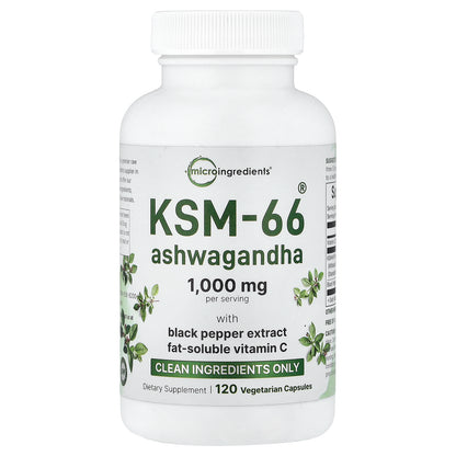 Micro Ingredients, KSM-66® Ashwagandha, 120 Vegetarian Capsules