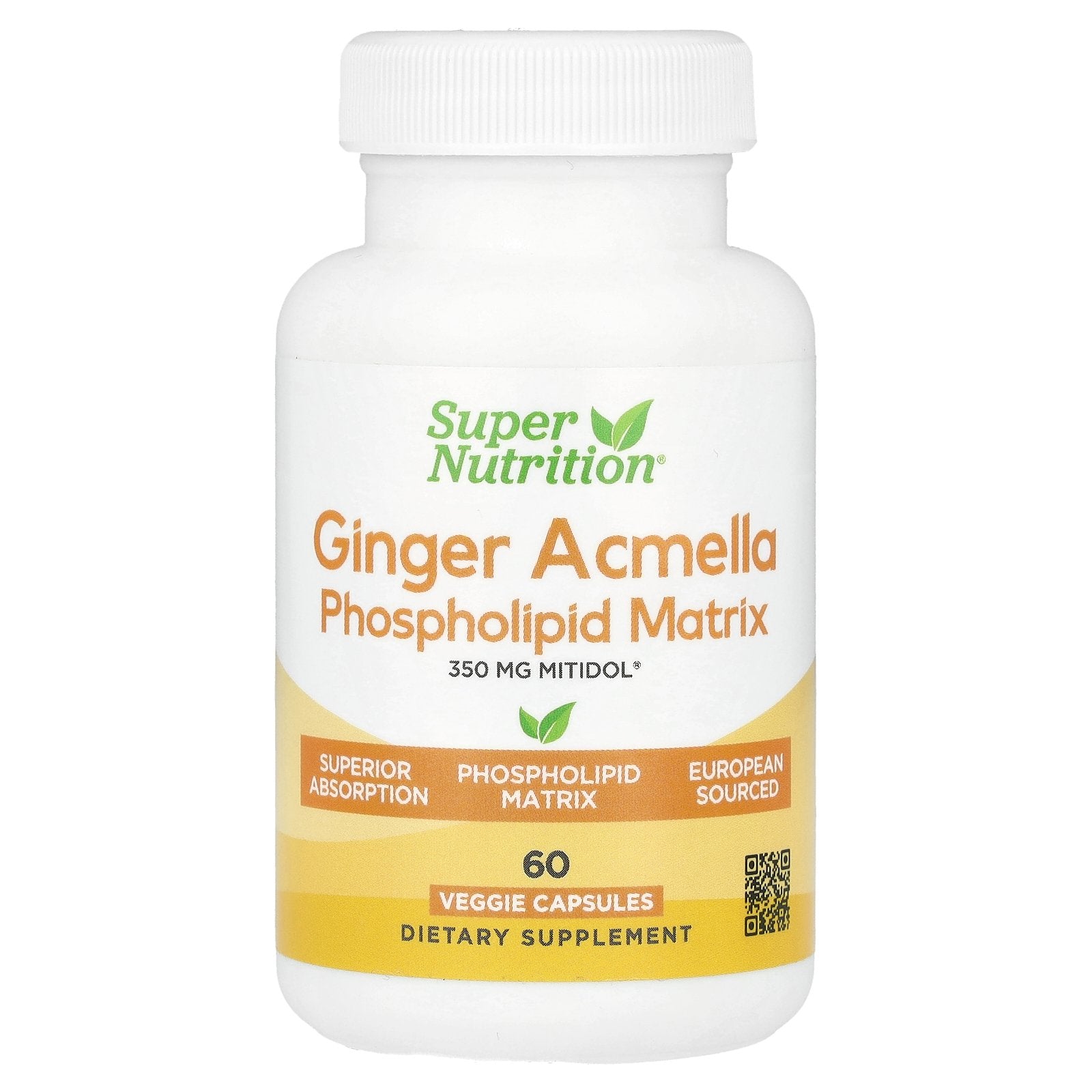 Super Nutrition, Ginger Acmella Phospholipid Matrix with Ginger Extract and Acmella Extract, 60 Veggie Capsules