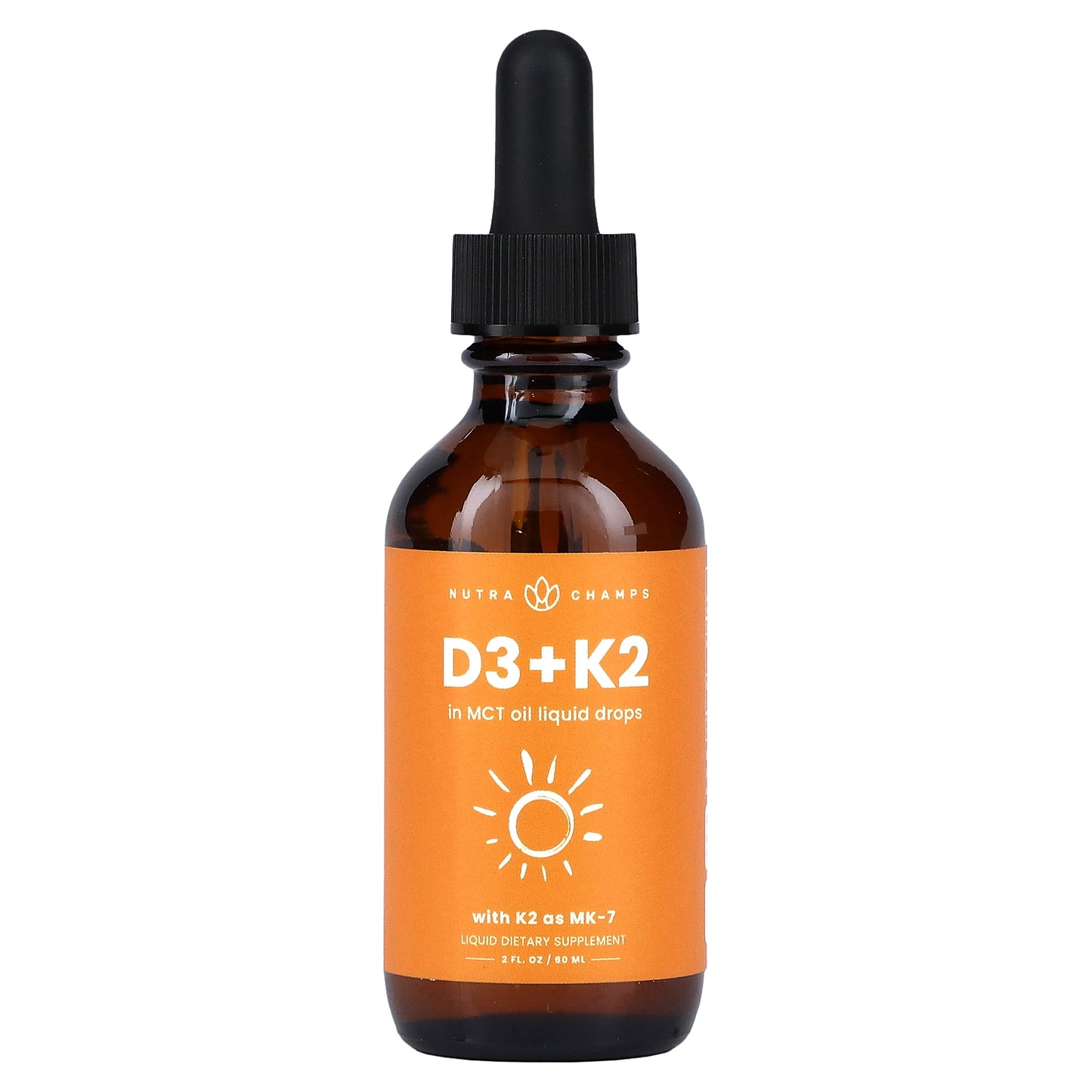 NutraChamps, D3 + K2 Liquid Drops, Unflavored, 2 fl oz (60 ml)