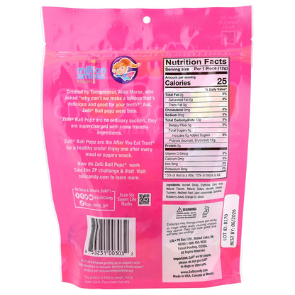 Zollipops, Zolli® Ball Popz, Fruit, 5.2 oz (147 g)