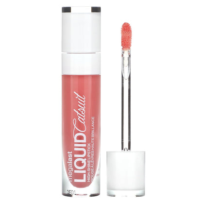 wet n wild, MegaLast, Liquid Catsuit, High-Shine Lipstick, 941B Peach Stole My Look, 0.2 oz (5.7 g)