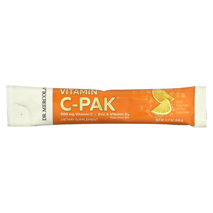 Dr. Mercola, Vitamin C-PAK, Natural Orange, 500 mg, 30 Packets 0.17 oz (4.84 g) Each