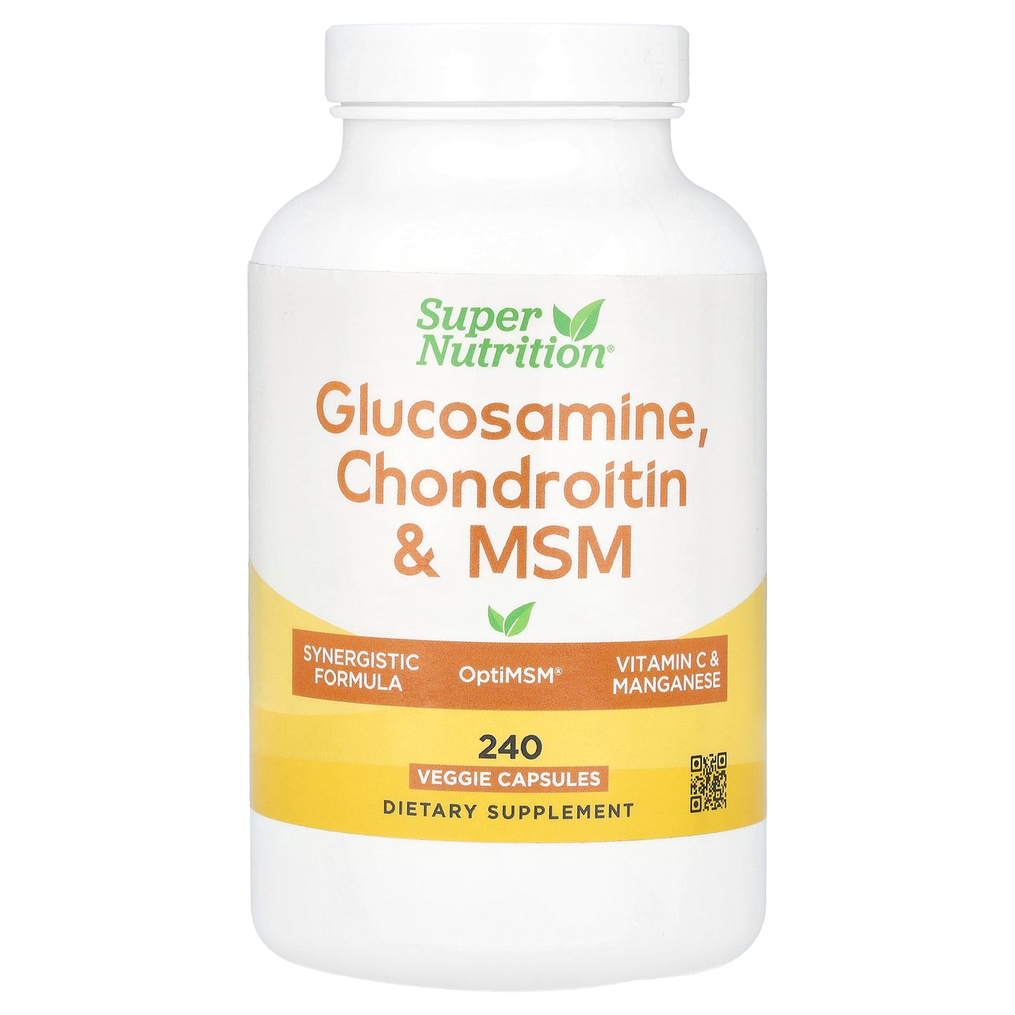 Super Nutrition, Glucosamine, Chondroitin, & MSM with Potassium and Vitamin C, 240 Veggie Capsules