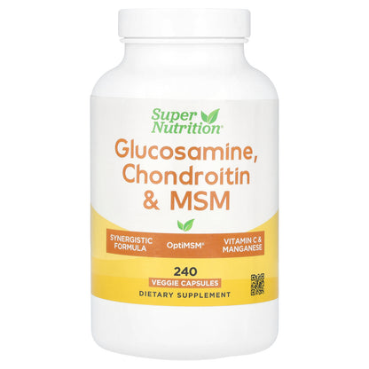 Super Nutrition, Glucosamine, Chondroitin, & MSM with Potassium and Vitamin C, 240 Veggie Capsules