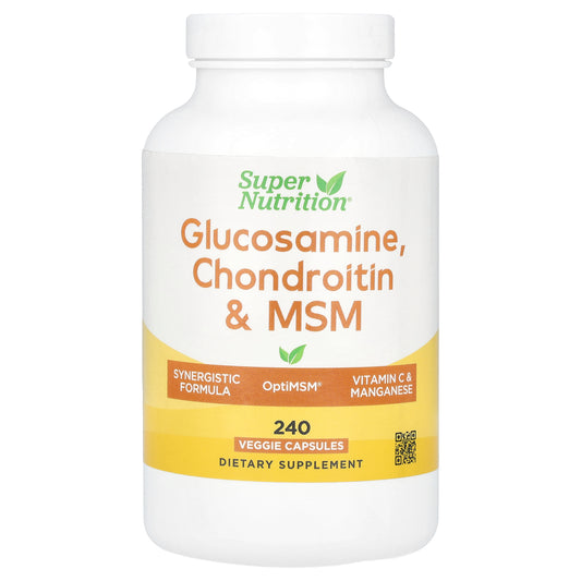 Super Nutrition, Glucosamine, Chondroitin, & MSM with Potassium and Vitamin C, 240 Veggie Capsules
