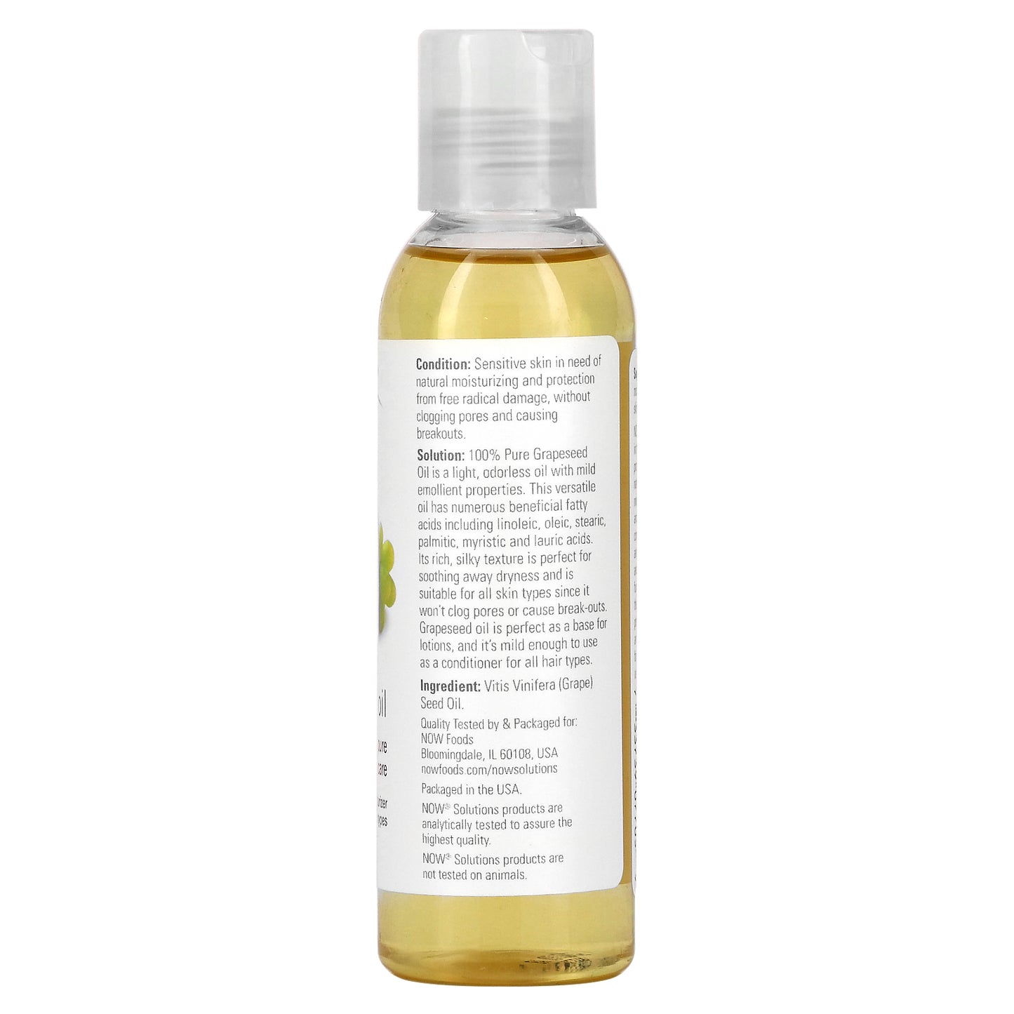 NOW Foods, Solutions, Grapeseed Oil, 4 fl oz (118 ml)