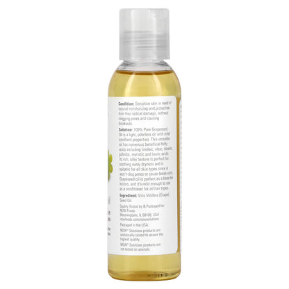 NOW Foods, Solutions, Grapeseed Oil, 4 fl oz (118 ml)