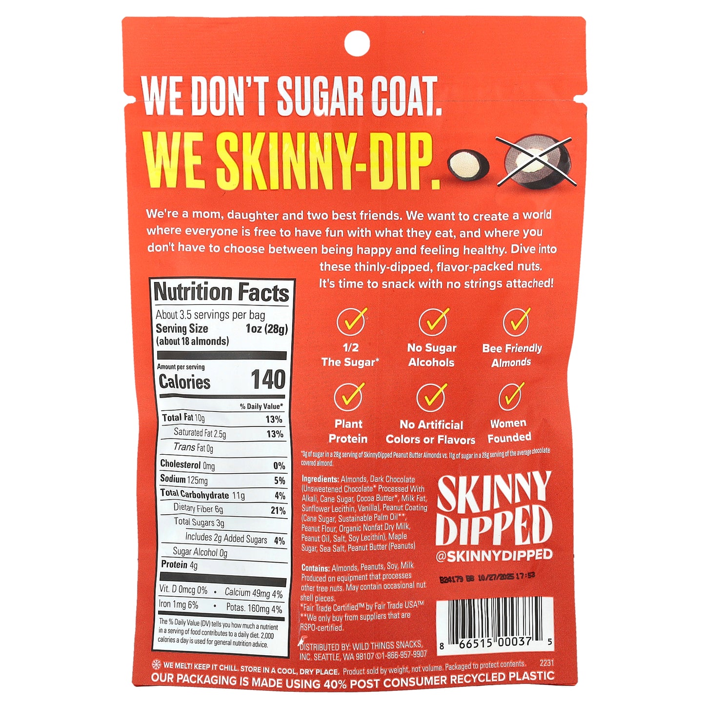 SkinnyDipped, Dark Chocolate Peanut Butter Almonds, 3.5 oz (99 g)