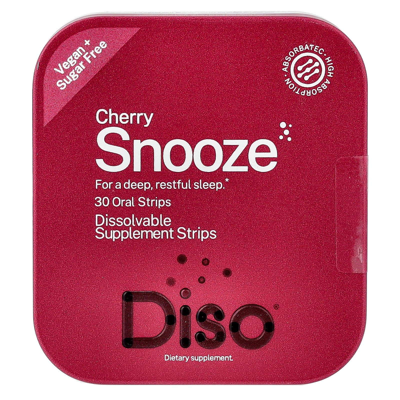 Diso, Snooze, Cherry, 30 Oral Strips