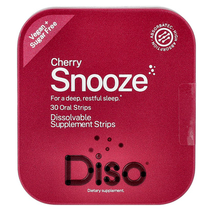 Diso, Snooze, Cherry, 30 Oral Strips
