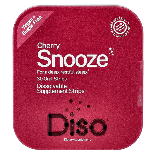 Diso, Snooze, Cherry, 30 Oral Strips