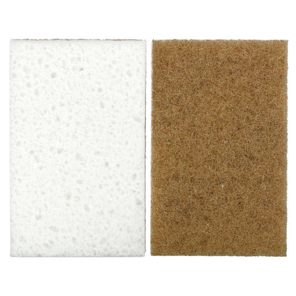 Full Circle, In a Nutshell™, Walnut Scrubber Sponges, 2 Sponges, 4.4" x 2.75" (11.2 cm x 7 cm) Each