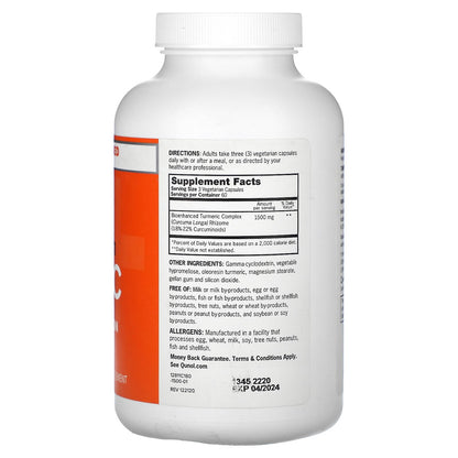 Qunol, Turmeric, 180 Vegetarian Capsules (500 mg per Capsule)
