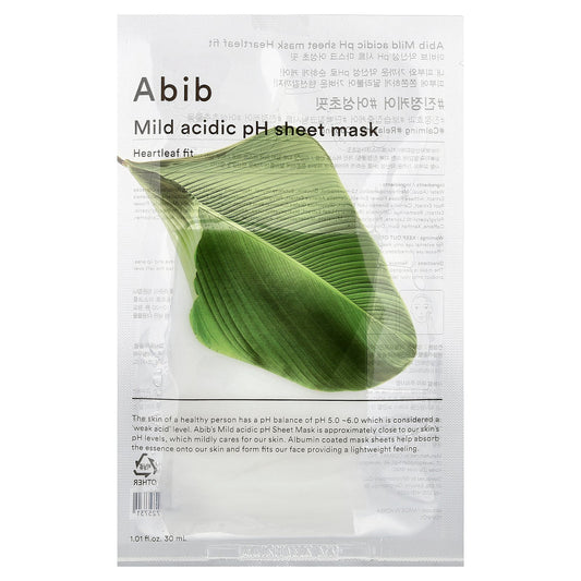 Abib, Mild Acidic pH Beauty Sheet Mask, Heartleaf Fit, 1 Mask, 1.01 fl oz (30 ml)