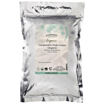 Starwest Botanicals, Organic Cardamom Pods Green, 1 lb (453.6 g)