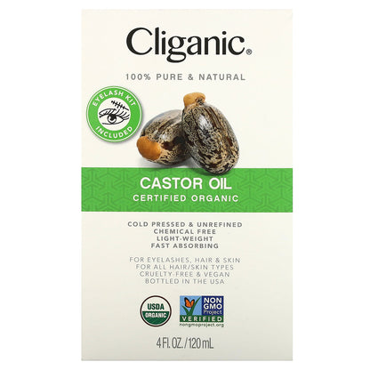 Cliganic, Organic Castor Oil, 4 fl oz (120 ml)