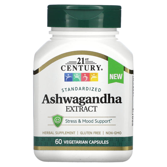 21st Century, Standardized Ashwagandha Extract, 60 Vegetarian Capsules (500 mg per Capsule)