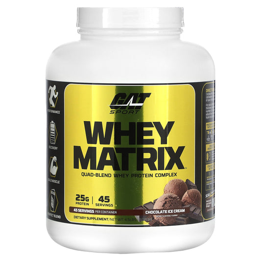 GAT, Whey Matrix, Quad-Blend Whey Protein Complex, Chocolate Ice Cream, 4.5 lbs (2.06 kg)