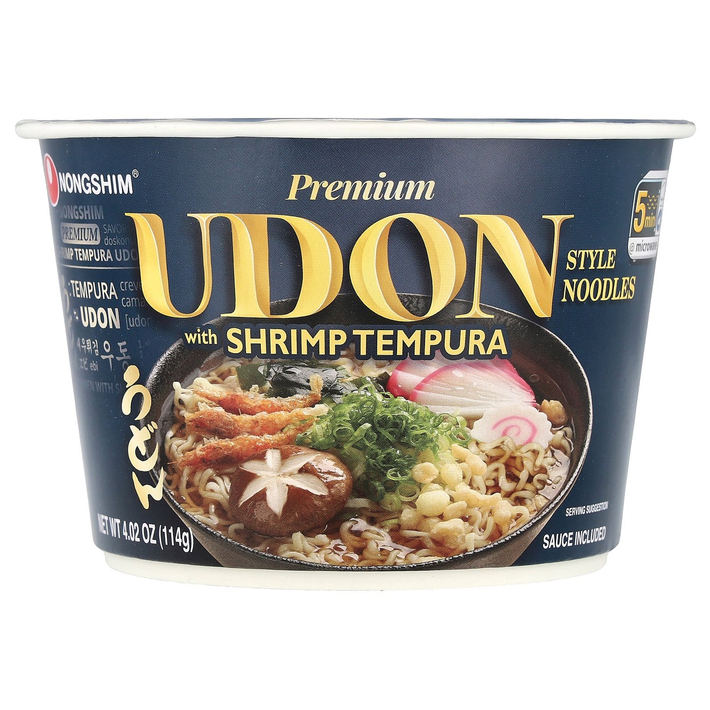 Nongshim, Premium Udon Style Noodles with Shrimp Tempura , 4.02 oz (114 g)