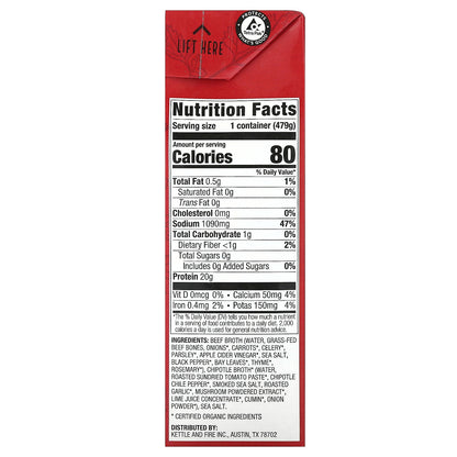 Kettle & Fire, Bone Broth, Chipotle Beef, 16.9 oz (479 g)