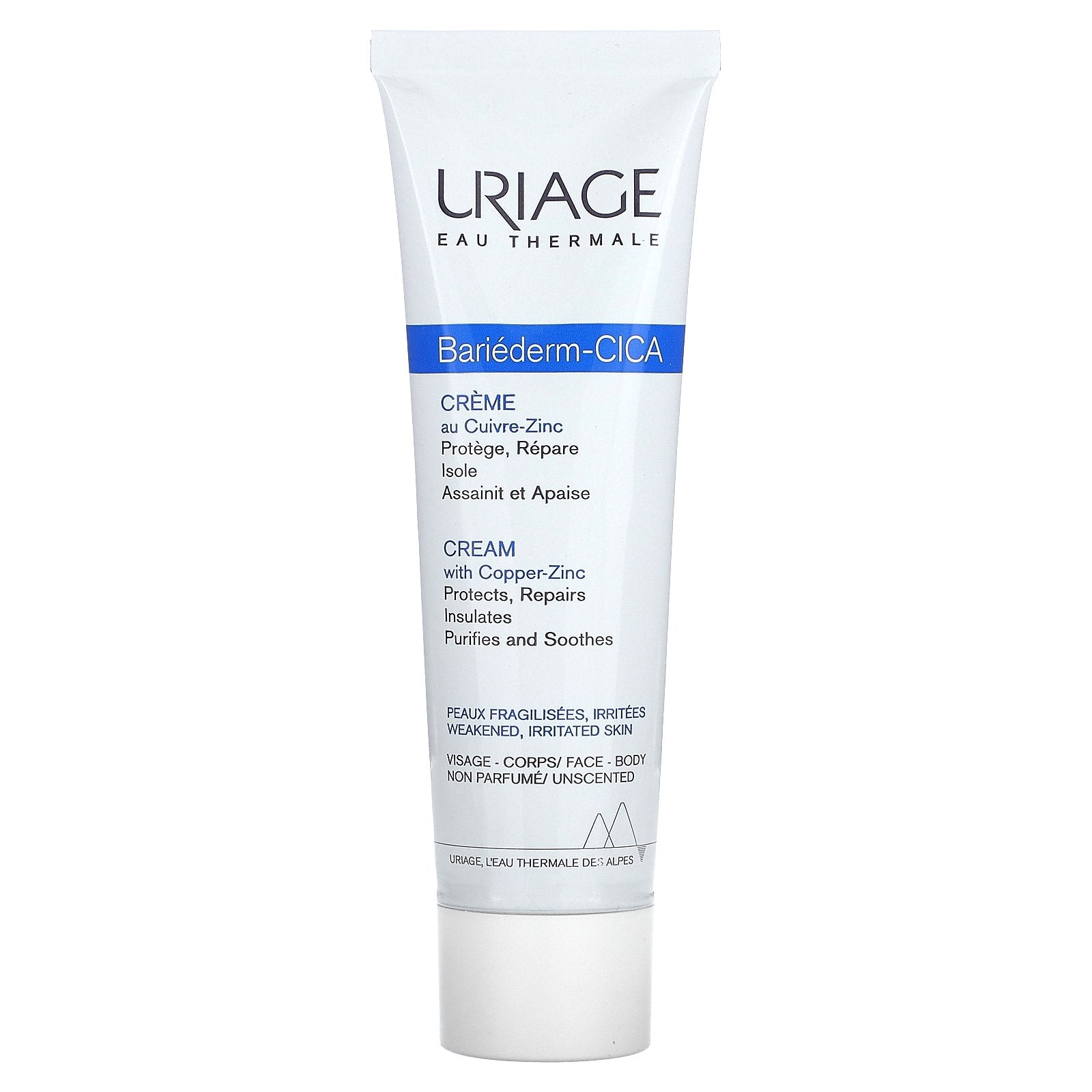 Uriage, Bariederm-Cica Cream with Copper-Zinc, Unscented, 3.4 fl oz (100 ml)