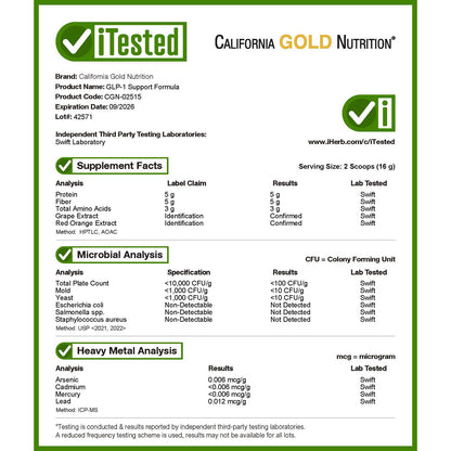 California Gold Nutrition, GLP-1 Support Formula, Watermelon Yuzu, 2.2 lb (1 kg)
