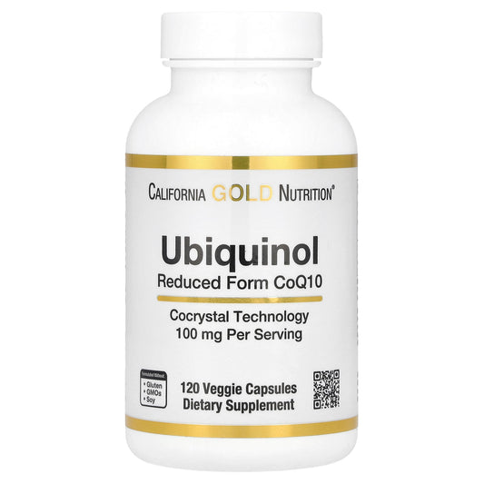 California Gold Nutrition, Ubiquinol Reduced Form CoQ10, 100 mg , 120 Veggie Capsules