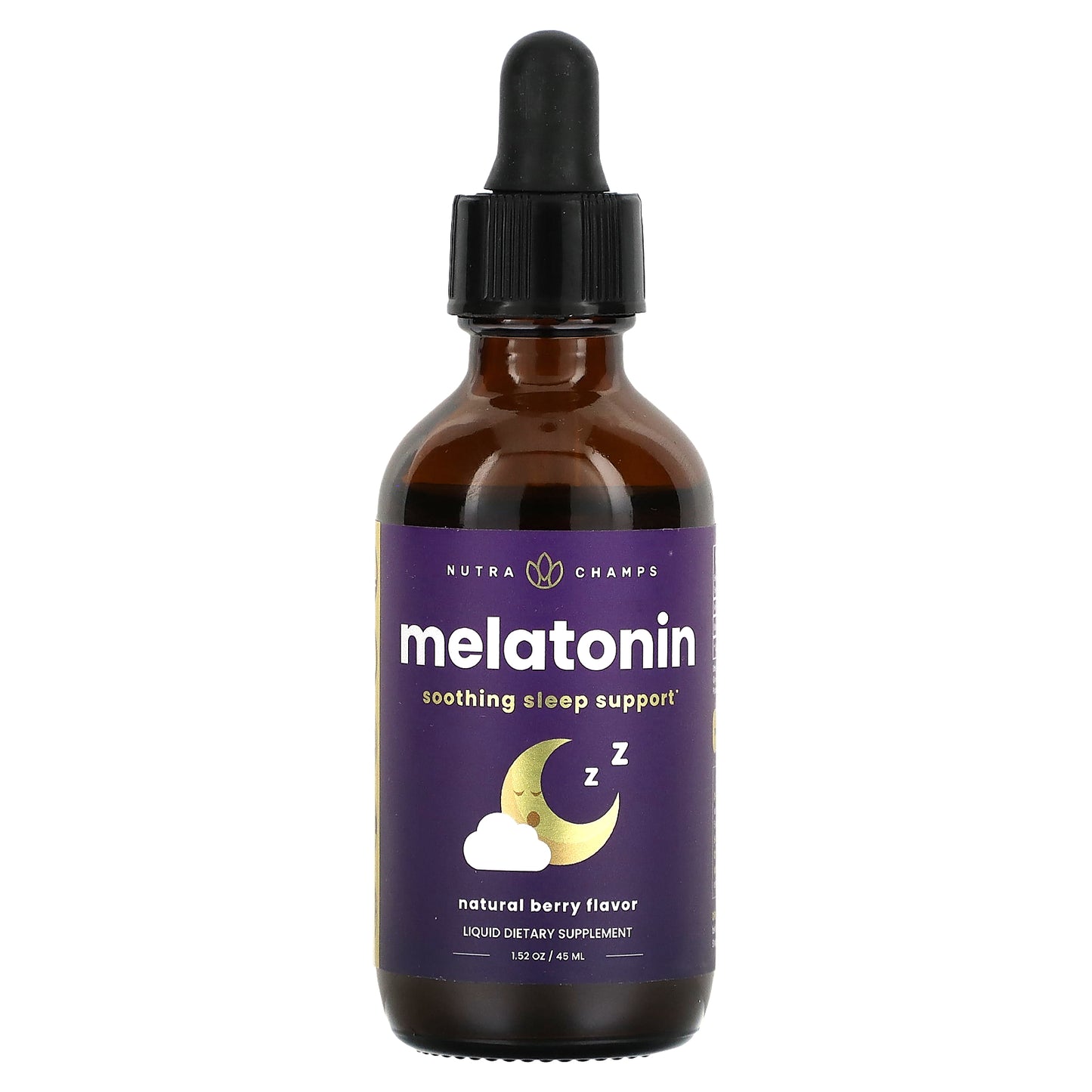 NutraChamps, Melatonin Liquid Drops, Natural Berry, 1 mg, 1.52 oz (45 ml)