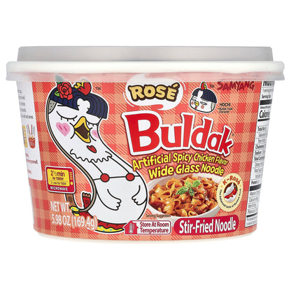 Buldak, Buldak®, Stir-Fried Noodle, Spicy Chicken, Rose, 5.98 oz (169.4 g)