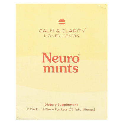 NeuroGum, NeuroMints, Calm & Clarity, Honey Lemon, 6 Packs, 12 Pieces Each