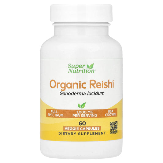 Super Nutrition, Organic Reishi Mushroom, 60 Veggie Capsules