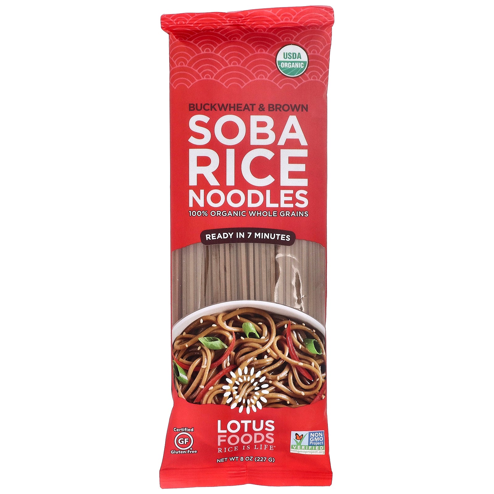 Lotus Foods, Buckwheat & Brown Soba Rice Noodles, 8 oz (227 g)