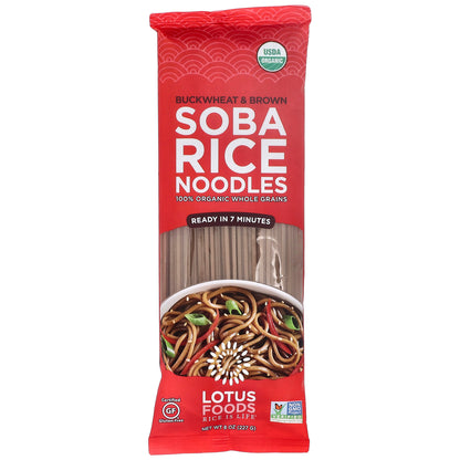 Lotus Foods, Buckwheat & Brown Soba Rice Noodles, 8 oz (227 g)