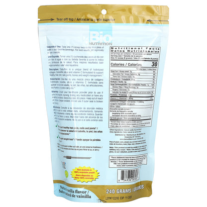 Bio Nutrition, Colla-Flex, Hydrolyzed Collagen with Boswellia, Silica & Vitamin C, Natural Vanilla, 240 g
