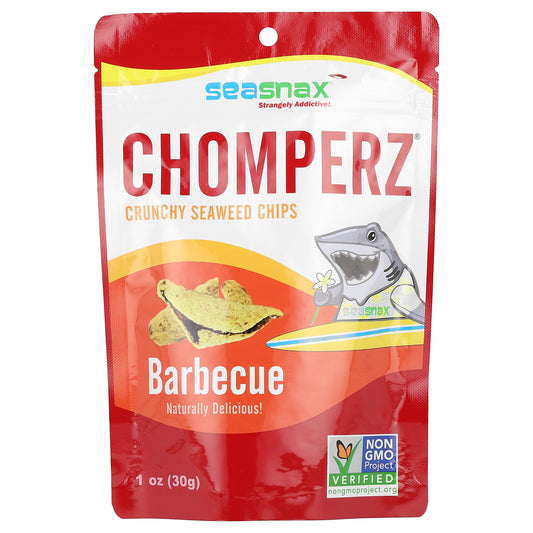 SeaSnax, Chomperz, Crunchy Seaweed Chips, Barbecue, 1 oz (30 g)