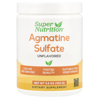 Super Nutrition, Agmatine Sulfate, Unflavored, 3.5 oz (100 g)