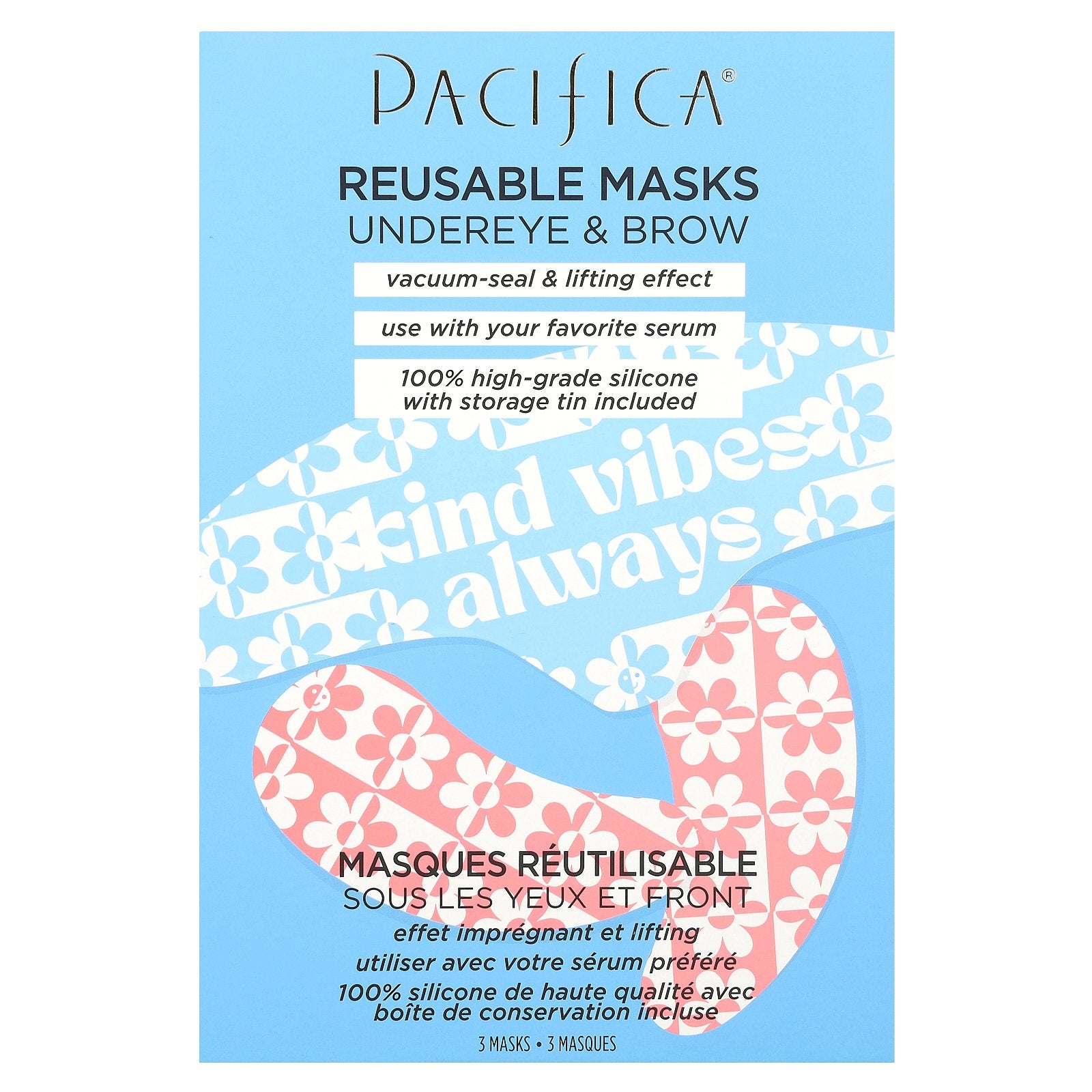 Pacifica, Reusable Undereye & Brow Beauty Masks, 3 Masks