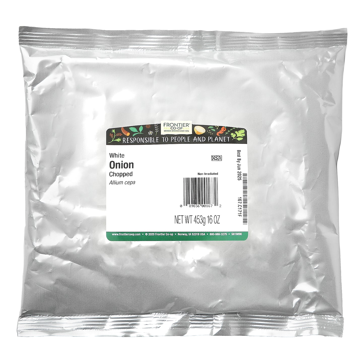 Frontier Co-op, Chopped White Onion, 16 oz (453 g)